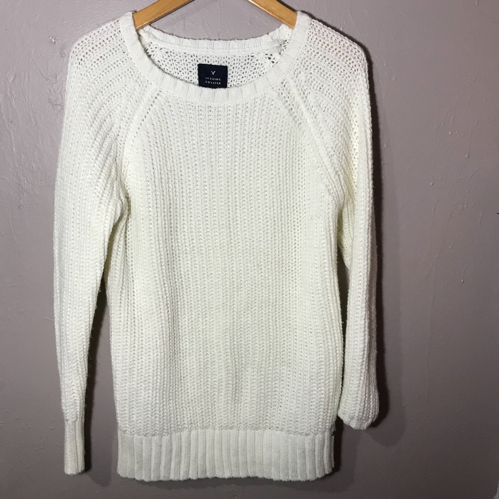 Knit white American Eagle Jegging Sweater Size S
